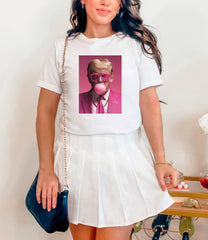 Donald Trump T-Shirt - Pink Bubble Gum Tee - Sarcastic Trump Shirt - Funny Trump Gift - Pink Sun Glasses - Conservative Gift