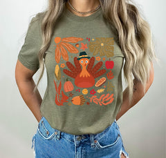 Boho Floral Turkey Shirt - Fall Turkey T-Shirt - Thanksgiving Shirts - Fall Shirts - Fall Vibes - Thanksgiving Shirt - Pumpkin Season Tee