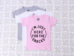 I'm Just Here For The Snacks Toddler Shirt - Vacation Family Tee - Funny Toddler Kids Shirt - Snack Lover - Toddler Party Shirt - Snack Time