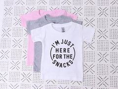 I'm Just Here For The Snacks Toddler Shirt - Vacation Family Tee - Funny Toddler Kids Shirt - Snack Lover - Toddler Party Shirt - Snack Time