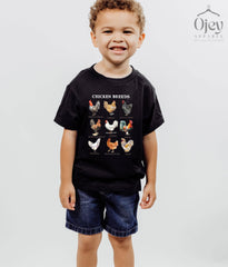 Chicken Breed Toddler Shirt - Country Kids Tee - Chicken Lovers Gift - Farm Animal Kids Shirt - Chicken Farmer Gift - Farm Life Kids Tee