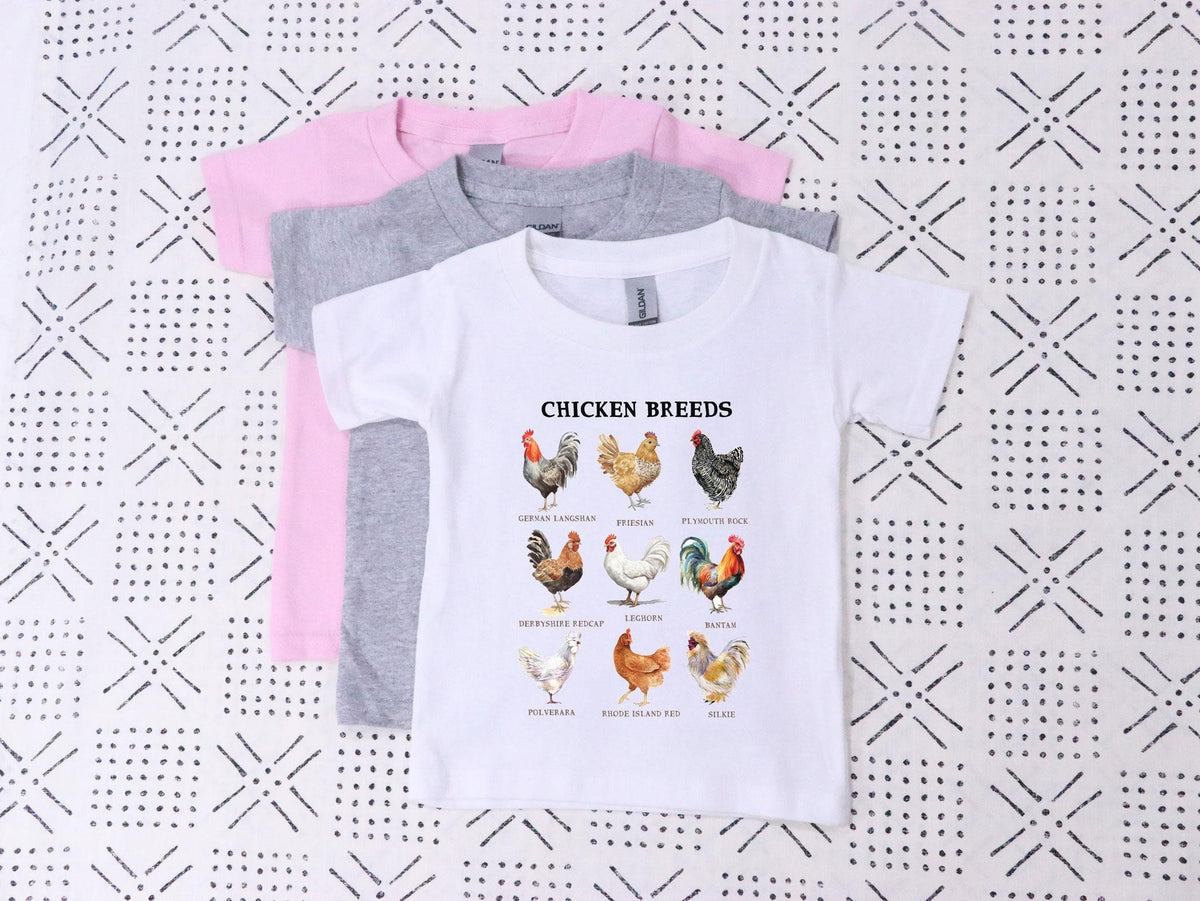 Chicken Breed Toddler Shirt - Country Kids Tee - Chicken Lovers Gift - Farm Animal Kids Shirt - Chicken Farmer Gift - Farm Life Kids Tee