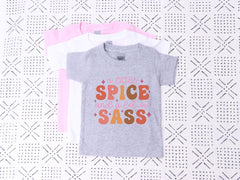A Little Spice A Lot Of Sass Kids Shirt - Funny Sassy Girl Toddler Shirt - Pumpkin Spice Gift - Gift From Aunt - Thanksgiving Kids Tee
