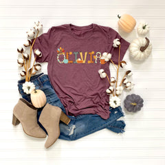 Custom Thanksgiving T-Shirt - Personalized Name Tee - Thanksgiving Name Shirt - Family Gift - Turkey Day Shirt - Friendsgiving Outfit