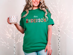 Custom Christmas T-Shirt for Teachers - Personalized Name Gift For Teacher - Merry Christmas Teacher Tee - Xmas Gift - Holiday Teacher