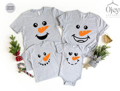 Christmas Snowman Shirts - Christmas Family T-Shirt - Custom Snowman Shirts -Holiday Snowman Tee - Snowman Face Shirt - Funny Christmas Gift