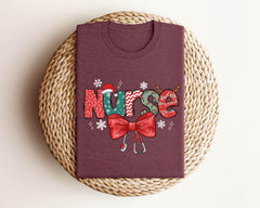 Christmas Nurse Shirts - Stethoscope Nurse T-Shirt - Xmas Nurse Gift - School Nurse Xmas Gift - Nurse Crew Shirts - Jolly Nurse T-Shirt
