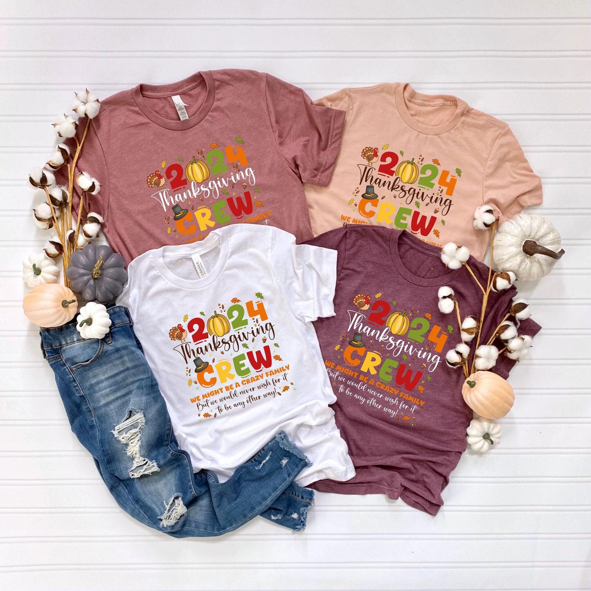Thanksgiving Crew Shirts - 2024 Family Thanksgiving T-Shirts - Thanksgiving Crew Tees - Fall Family Shirts -  Thanksgiving Reunion T-Shirts