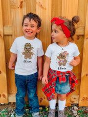 Christmas Kids Shirts - Youth Christmas T-Shirts - Custom Name Tee - Boys Girls Christmas Shirt - Christmas Gift - Gingerbread Shirt Name