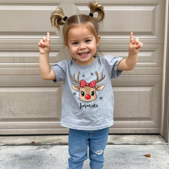 Christmas Kids Shirts - Youth Christmas T-Shirts - Custom Christmas - Girls Boys Xmas Shirt - Christmas Gift - Reindeer Name Shirt