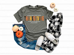 Christian Thanksgiving T-Shirt - Psalm 100:4 Tee - Religious Gift - Enter His Gates With Thanksgiving - Thanksgiving Gift - Bible Verse Tee