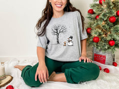 Let It Snow Shirt - Snowman T-Shirt - Christmas Winter Tee - Dog Mom Christmas Shirt - Christmas Gift - Holiday Snowman Tee - Dog Mom Gift