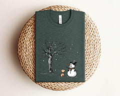 Let It Snow Shirt - Snowman T-Shirt - Christmas Winter Tee - Dog Mom Christmas Shirt - Christmas Gift - Holiday Snowman Tee - Dog Mom Gift