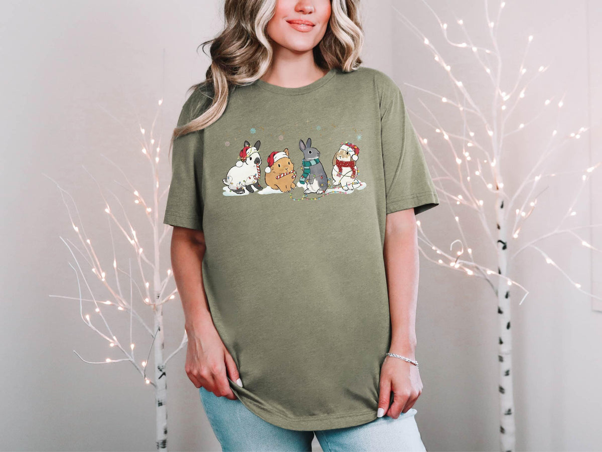 Christmas Bunny Shirt - Christmas Bunny Gift - Bunny Mom Christmas Gift - Bunny Lover Gift - Christmas Rabbit Tee - Funny Xmas Rabbit Shirt