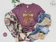 Christmas Gingerbread Shirt - Coquette Christmas Shirt - Christmas Bow T-Shirt - Christmas Gift - Gingerbread Shirts - Cute Christmas Gift