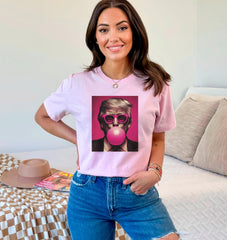 Donald Trump T-Shirt - Pink Bubble Gum Tee - Sarcastic Trump Shirt - Funny Trump Gift - Pink Sun Glasses - Conservative Gif