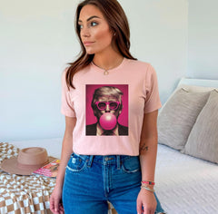 Donald Trump T-Shirt - Pink Bubble Gum Tee - Sarcastic Trump Shirt - Funny Trump Gift - Pink Sun Glasses - Conservative Gif