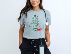 Christmas Nurse Shirt - Stethoscope Christmas Tree Shirt - Merry Christmas Nurse T-Shirt - Christmas Gift for Nurses - RN Christmas Gift