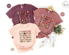 Christmas Teacher Shirt - Christmas Alphabet T-Shirt - Christmas Teacher Gift - Kindergarten Alphabet Tee - Christmas Teaching Shirt