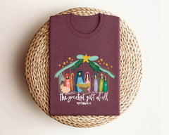 Jesus Nativity Shirt - Christmas Nativity Scene T-Shirt - Christian Christmas - Christmas Gift - The  Greatest Gift of All Shirt