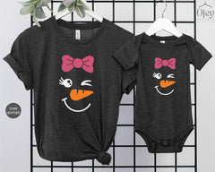 Christmas Snowman Shirts - Christmas Family T-Shirt - Custom Snowman Shirts -Holiday Snowman Tee - Snowman Face Shirt - Funny Christmas Gift