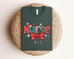Christmas Nurse Shirts - Stethoscope Nurse T-Shirt - Xmas Nurse Gift - School Nurse Xmas Gift - Nurse Crew Shirts - Jolly Nurse T-Shirt