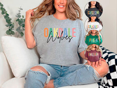 Custom School T-Shirt - Personalized Team Tee - Mascot Shirt - Teacher Gift - School Sport Logo - Custom Text Shirt - School Spirit Gift