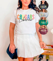 Custom School T-Shirt - Personalized Team Tee - Mascot Shirt - Teacher Gift - School Sport Logo - Custom Text Shirt - School Spirit Gift