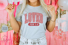 Loved John 3:1 T-Shirt - Christian Valentine’s Day - Loved Checkered Tee - Bible Verse Shirt - Couple Gift - Retro Valentine Gift