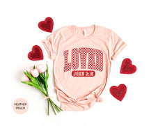 Loved John 3:1 T-Shirt - Christian Valentine’s Day - Loved Checkered Tee - Bible Verse Shirt - Couple Gift - Retro Valentine Gift
