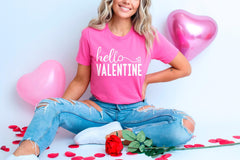 Hello Valentine T-Shirt - Valentine Gift - Cute Valentine Tee - Valentine's Day Shirt - Love Gift - Lovers Shirts - Be Mine - Gift for Her