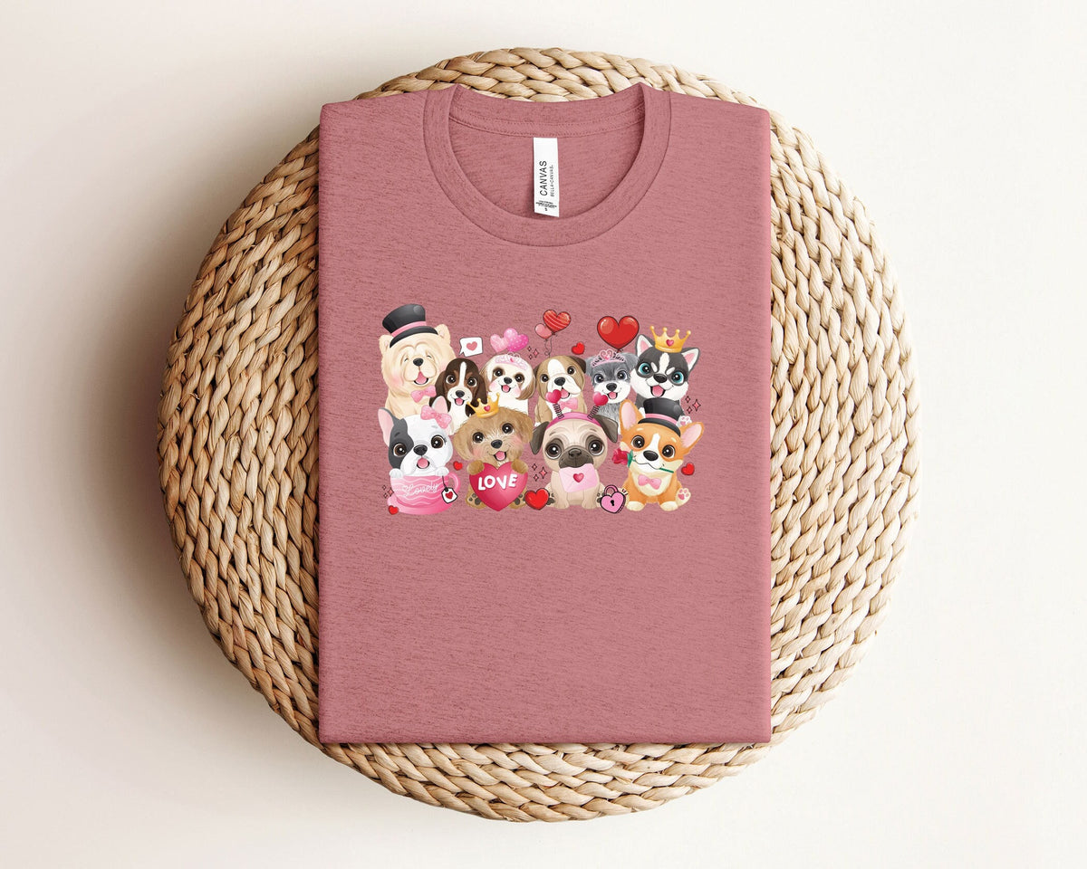 Dog Valentines Shirt - Valentines Day Gift - Dog Lover Gift - Corgi, Bulldog, Shih Tzu Valentine T-Shirt - Puppy Valentines Tees - Dog Owner