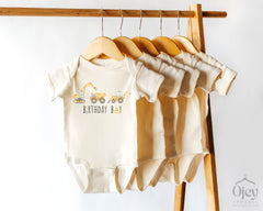 Construction Birthday Boy Shirt - Construction Theme Party Tee - Birthday Boy Bodysuit - Excavator Birthday Shirt - Bodysuit - Toddler Youth