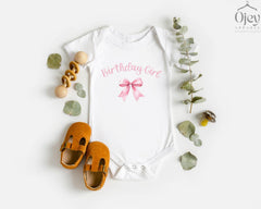 Birthday Bow Shirt - Coquette Theme Birthday Bodysuit - Bow Birthday Tee - Coquette Birthday - Gift for Her - Birthday Gift - Toddler Tee