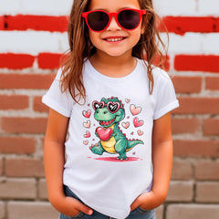 Valentine's Day Toddler Shirt - T-Rex Kids Tee - Funny Valentines - Youth Valentines Day - Romantic Dinosaur Kids Shirt - Valentine Dino