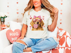 Golden Retriever Shirt - Valentine's Day Shirt - Valentine Golden Retriever  Tee - Coquette Golden Retriever - Dog Lover Gift -  Dog Mom Tee