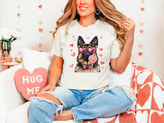 German Shepard Shirt - Valentine's Day Shirt - Valentine German Shepard Tee - Coquette German Shepard - Dog Lover Gift -  Dog Mom Tee