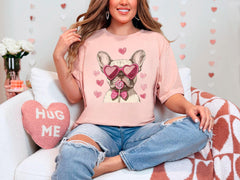 French bulldog Shirt - Valentine's Day Shirt - Valentine French bulldog Tee - Coquette French bulldog - Dog Lover Gift -  Dog Mom Tee