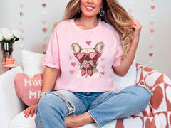 French bulldog Shirt - Valentine's Day Shirt - Valentine French bulldog Tee - Coquette French bulldog - Dog Lover Gift -  Dog Mom Tee