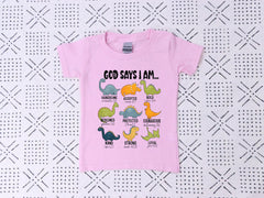 God Says I Am Toddler Shirt - Dinosaurs Kids Tee - Bible Verse Youth Shirt - Christian Kids Shirt - Truck Youth Shirt - Easter Kids
