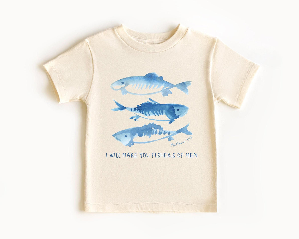 I Will Make You Fishers of Men - Matthew 4:19 Toddler Shirt  - Christian Gift - Jesus Follower Kids Tee - Kids Bible Youth Shirt
