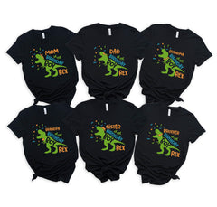Dinosaur Birthday Shirts - Custom Dinosaur Party T-Shirts - T-Rex Birthday Boy Tees - Matching Shirts - Two Rex - Three Rex - Birthday Rex