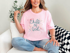 Child of God T-Shirt - Christian Gift - Coquette Shirt - Faith Shirt - Church Shirt - Gift for Her - Inspirational Tee - Bible Verse Shirt
