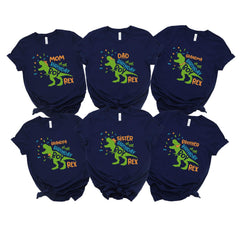 Dinosaur Birthday Shirts - Custom Dinosaur Party T-Shirts - T-Rex Birthday Boy Tees - Matching Shirts - Two Rex - Three Rex - Birthday Rex