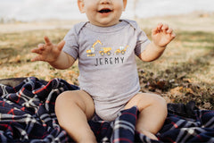 Personalized Construction Kids Shirts -  Toddler Excavator Tee - Custom Construction Kids Shirt - Truck Shirt for Toddlers - Boys Shirts