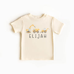 Personalized Construction Kids Shirts -  Toddler Excavator Tee - Custom Construction Kids Shirt - Truck Shirt for Toddlers - Boys Shirts