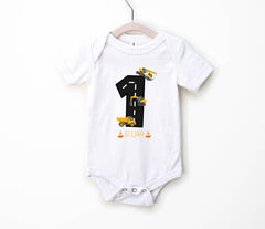 1st Birthday Construction Shirt - Custom Construction Shirt -One Year Construction Bodysuit - One And Digging It - Dump Truck Shirt