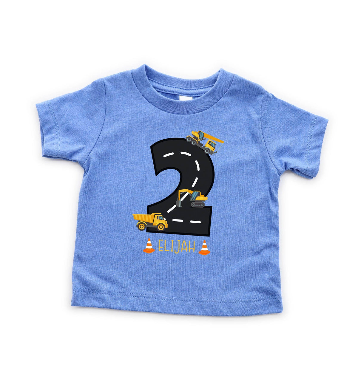 2nd Birthday Construction Shirt - Dump Truck Birthday Tee - Birthday Boy Shirt - Excavator Birthday Shirt - Toddler Birthday T-Shirt