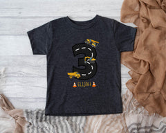 3rd Birthday Construction Shirt - Construction Theme - Birthday Boy Shirt - Dump Truck Birthday Tee - Excavator Birthday Shirt - Custom Name