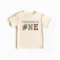 Custom Football Toddler Shirt - Personalized 1st Birthday Football Kids Tee - Football Theme Birthday - Birthday Boy Soccer Bodysuit